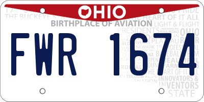 OH license plate FWR1674