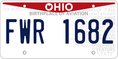 OH license plate FWR1682