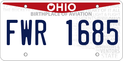 OH license plate FWR1685