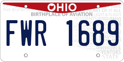 OH license plate FWR1689