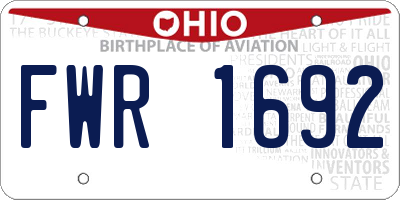 OH license plate FWR1692