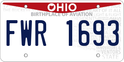 OH license plate FWR1693