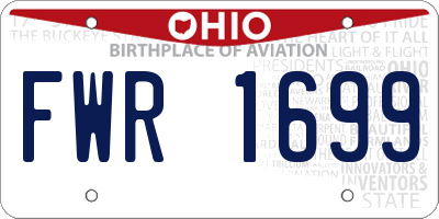 OH license plate FWR1699