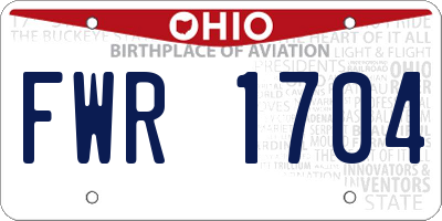 OH license plate FWR1704