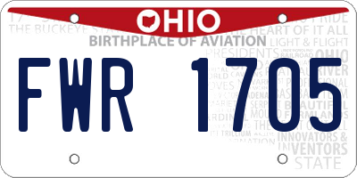 OH license plate FWR1705
