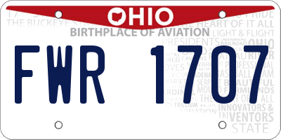 OH license plate FWR1707