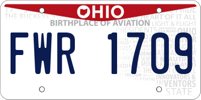 OH license plate FWR1709