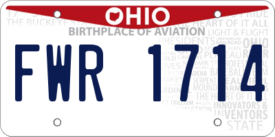 OH license plate FWR1714