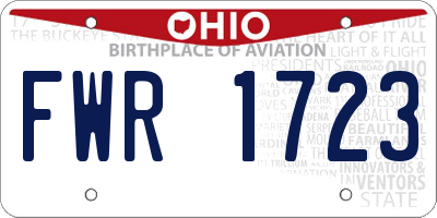 OH license plate FWR1723