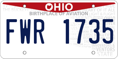 OH license plate FWR1735