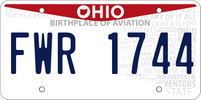 OH license plate FWR1744