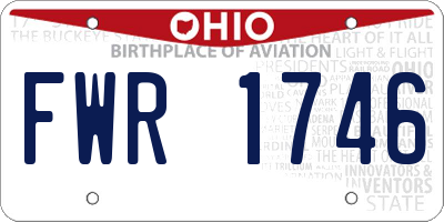 OH license plate FWR1746