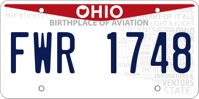 OH license plate FWR1748