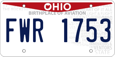 OH license plate FWR1753