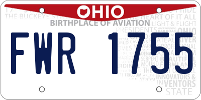 OH license plate FWR1755