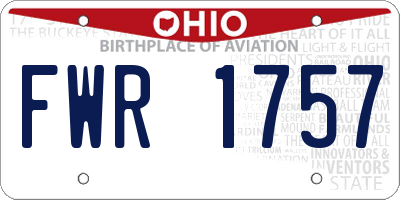 OH license plate FWR1757