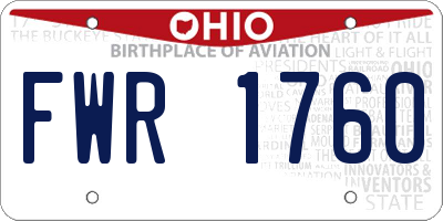OH license plate FWR1760