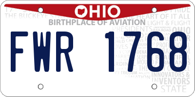 OH license plate FWR1768
