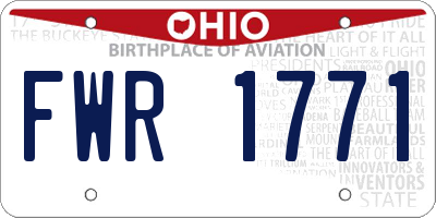 OH license plate FWR1771