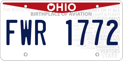 OH license plate FWR1772