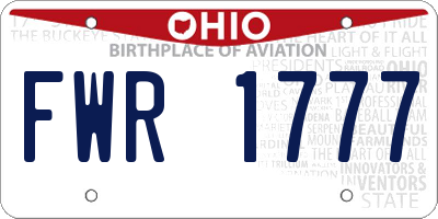 OH license plate FWR1777