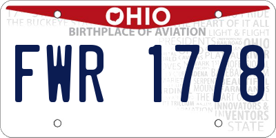 OH license plate FWR1778