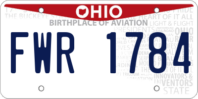 OH license plate FWR1784