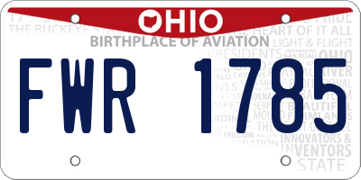 OH license plate FWR1785