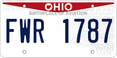 OH license plate FWR1787