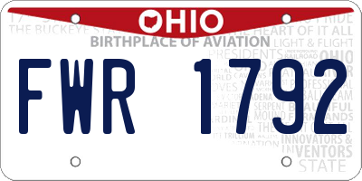 OH license plate FWR1792