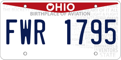 OH license plate FWR1795