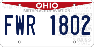 OH license plate FWR1802