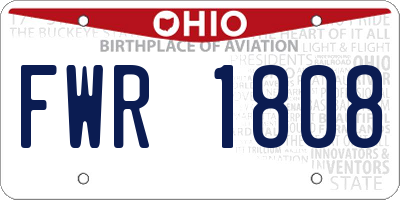 OH license plate FWR1808