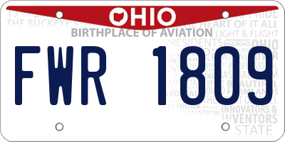 OH license plate FWR1809