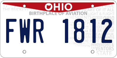 OH license plate FWR1812