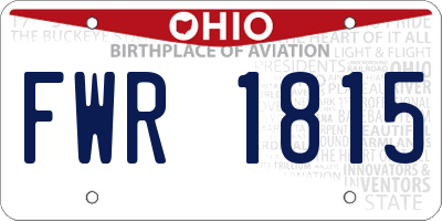 OH license plate FWR1815