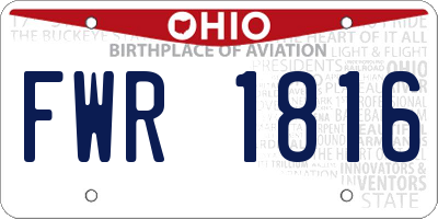 OH license plate FWR1816