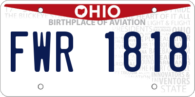 OH license plate FWR1818