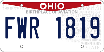 OH license plate FWR1819