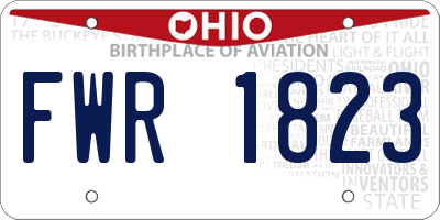 OH license plate FWR1823