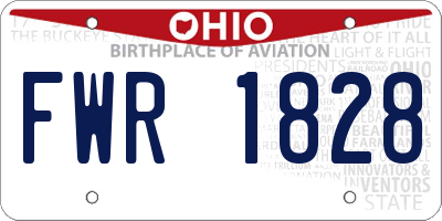 OH license plate FWR1828