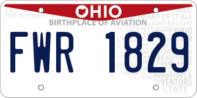OH license plate FWR1829