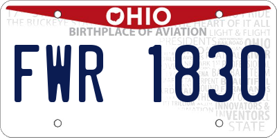 OH license plate FWR1830