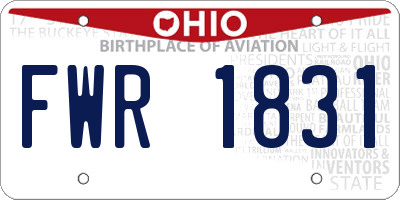 OH license plate FWR1831