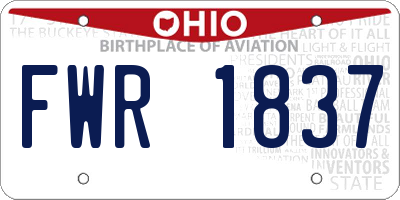 OH license plate FWR1837