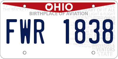 OH license plate FWR1838