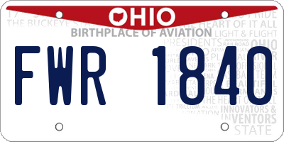 OH license plate FWR1840