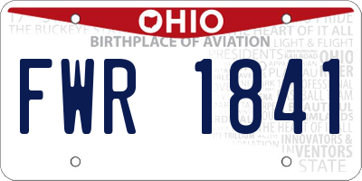 OH license plate FWR1841