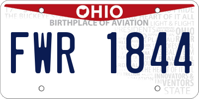 OH license plate FWR1844
