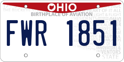 OH license plate FWR1851